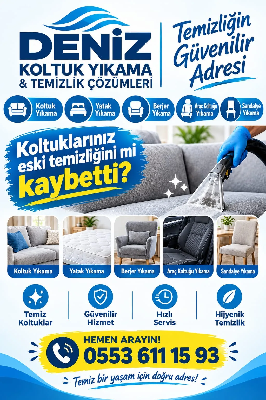 Denizli de ev ve araç koltuk yıkama